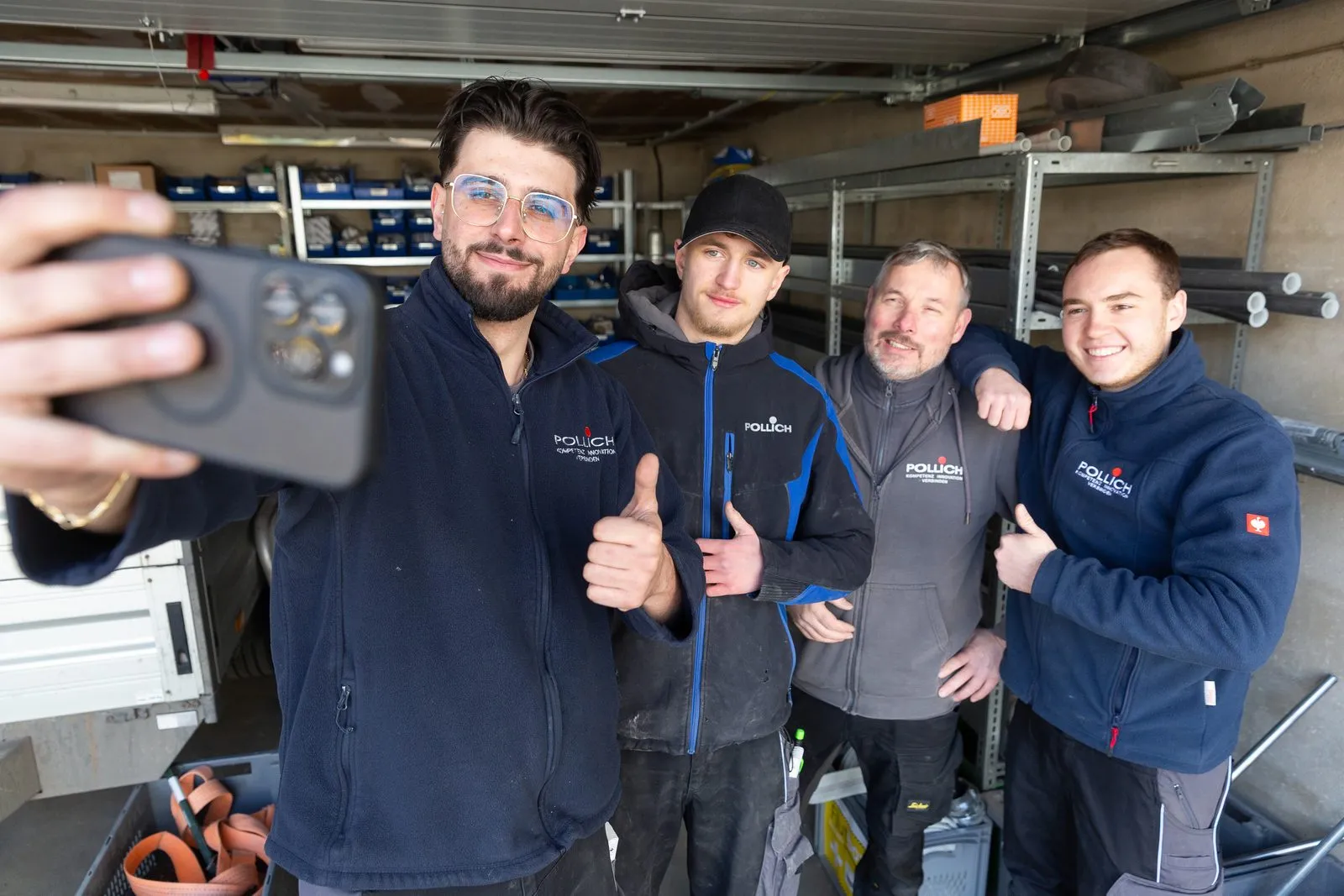 Das junge Monteur-Team von Pollich in Stuttgart